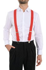 Load image into Gallery viewer, Red Polka-Dot Men&#39;s Adjustable Suspenders
