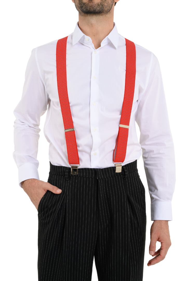 Red Polka-Dot Men's Adjustable Suspenders