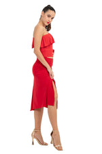 Load image into Gallery viewer, Flowy Tango Skirt With Side &amp; Back Slits
