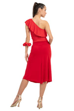 Load image into Gallery viewer, Flowy Tango Skirt With Side &amp; Back Slits
