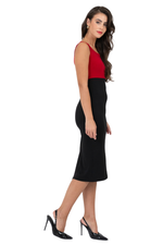 Load image into Gallery viewer, Red &amp; Black Fitted Two Color Dress