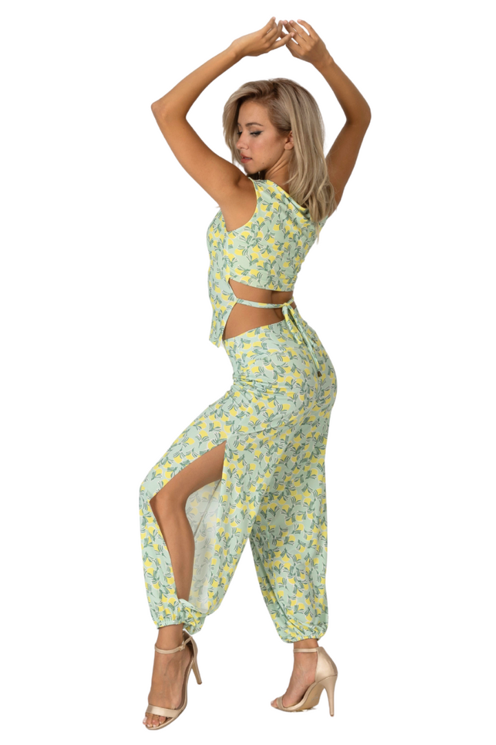 Retro Tropical Print Babucha Tango Pants