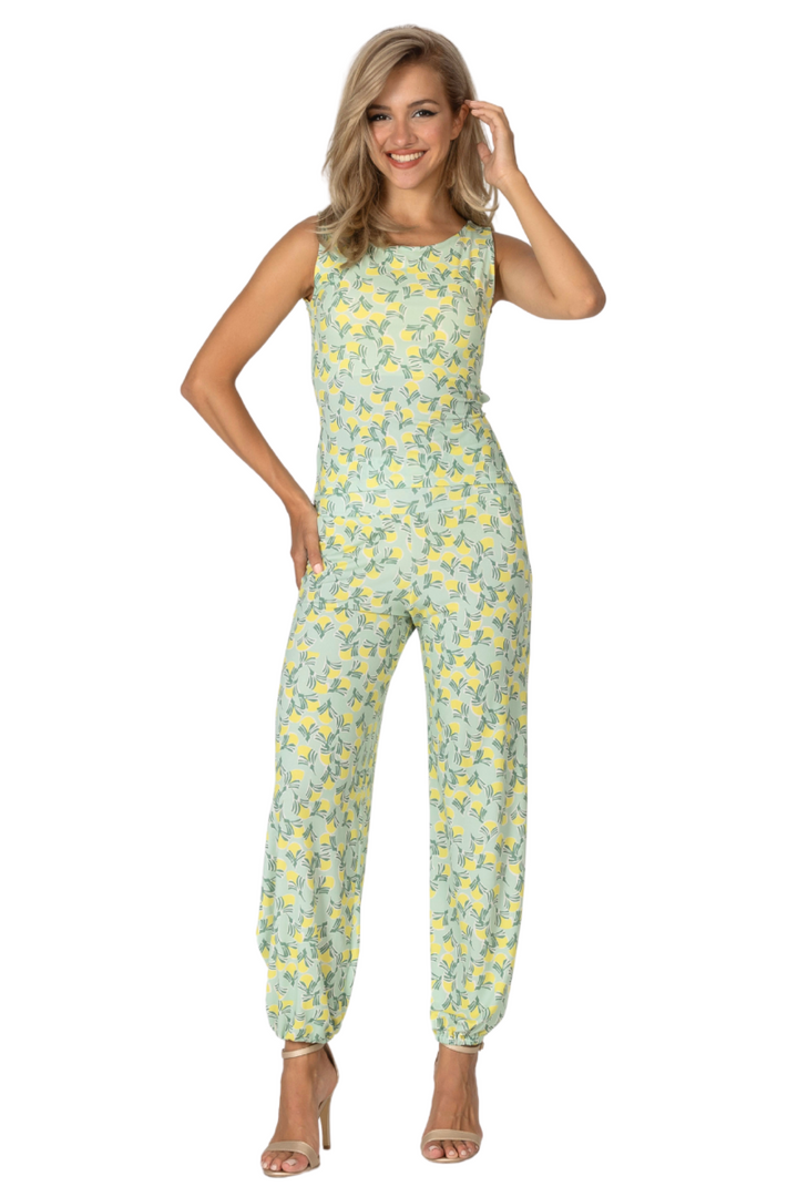 Retro Tropical Sleeveless Tango Top With Low Tie Back