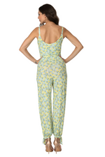 Load image into Gallery viewer, Retro Tropical Sleeveless Front Tie Jumpsuit
