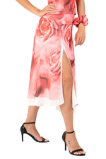 Load image into Gallery viewer, Rose Print Two-layer Satin Skirt