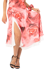 Load image into Gallery viewer, Rose Print Two-layer Satin Skirt