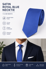 Load image into Gallery viewer, Royal Blue Men's Satin Necktie