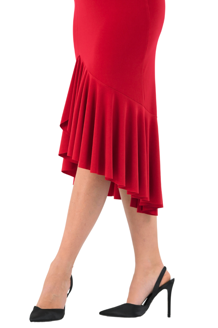 Ruffled Tango Dress with Spaghetti Straps