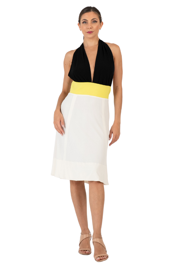 Colour Block Halter Neck Dress (M)