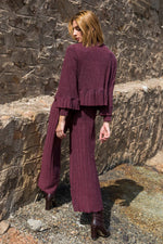 Load image into Gallery viewer, Knit Jacket With Pleats (XS,S,M,L,XL)(Wine Red, Blue)