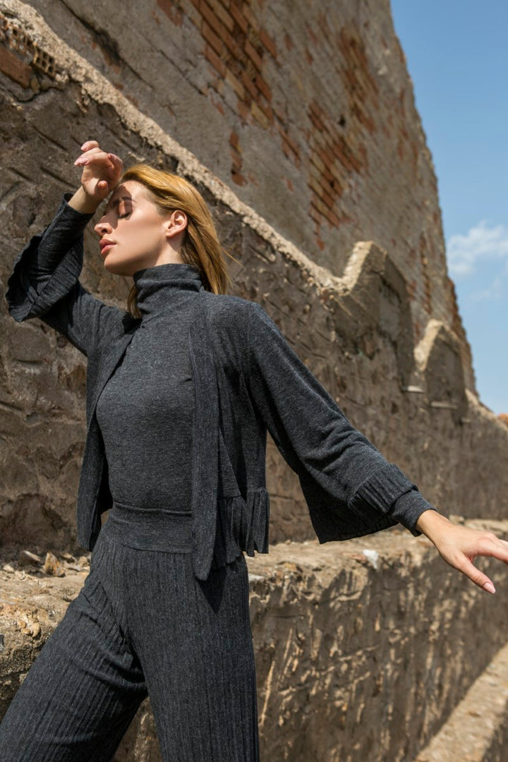 Dark Grey Turtleneck Long Sleeve (XS,S,M,L,XL)