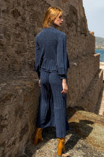 Load image into Gallery viewer, Knit Pleated Trousers (XS,S,M,L,XL) (Wine Red,Blue)