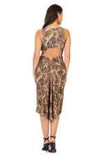 Load image into Gallery viewer, Safari Animal Print Fishtail Tango Dress With Keyhole Back