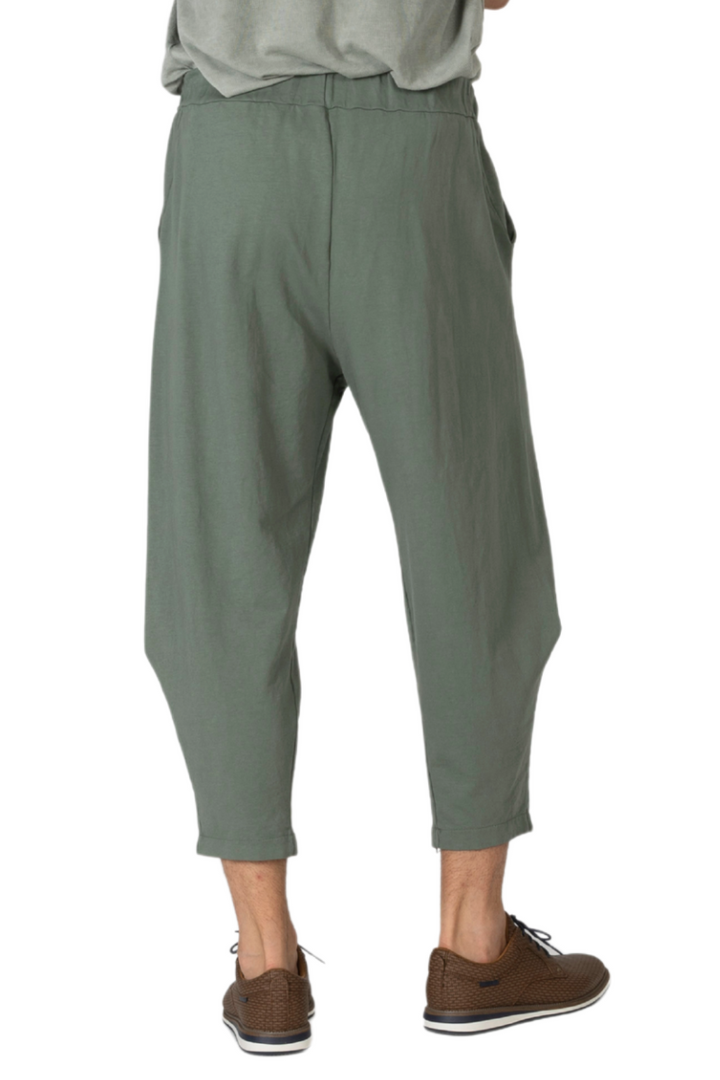 Sage Green Casual Pants With Side Pockets