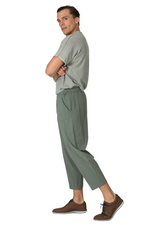 Load image into Gallery viewer, Sage Green Casual Pants With Side Pockets
