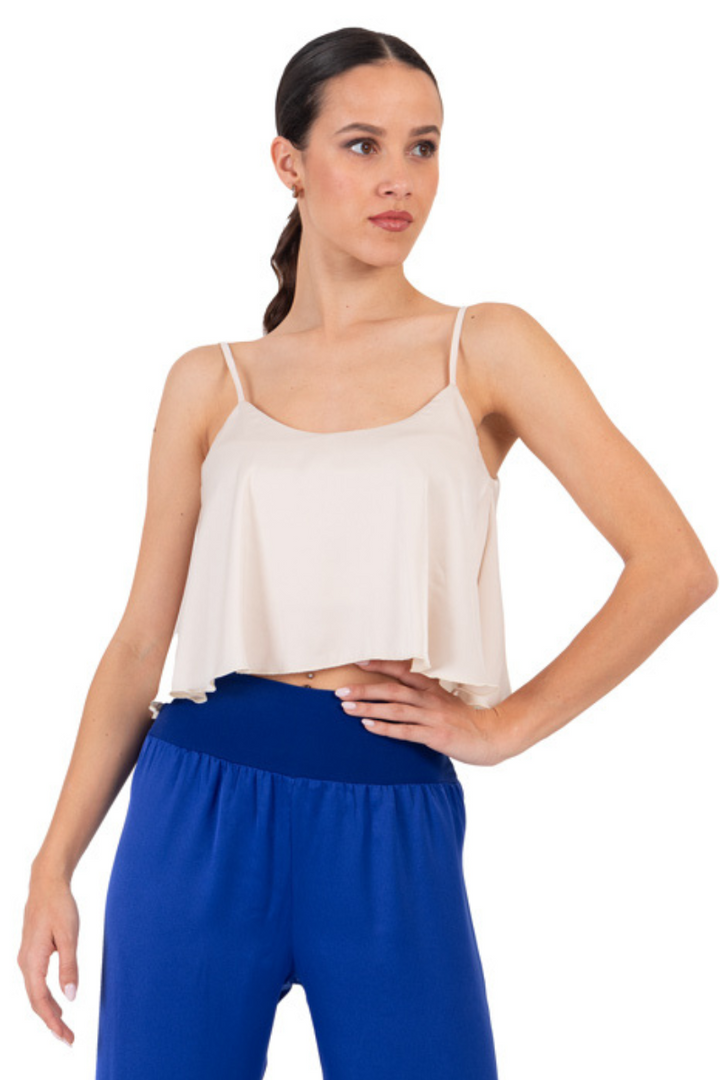 Satin Crop Top With Lining