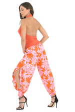 Load image into Gallery viewer, Satin Floral Harem Style Tango Pants With Slits
