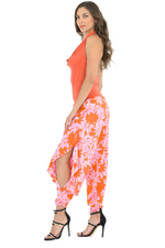 Load image into Gallery viewer, Satin Floral Harem Style Tango Pants With Slits
