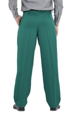 Load image into Gallery viewer, Emerald Green Satin Men&#39;s Tango Pants With Two Pleats
