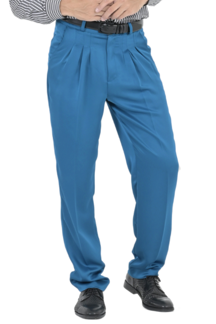 Satin Men's Tango Pants With Three Pleats