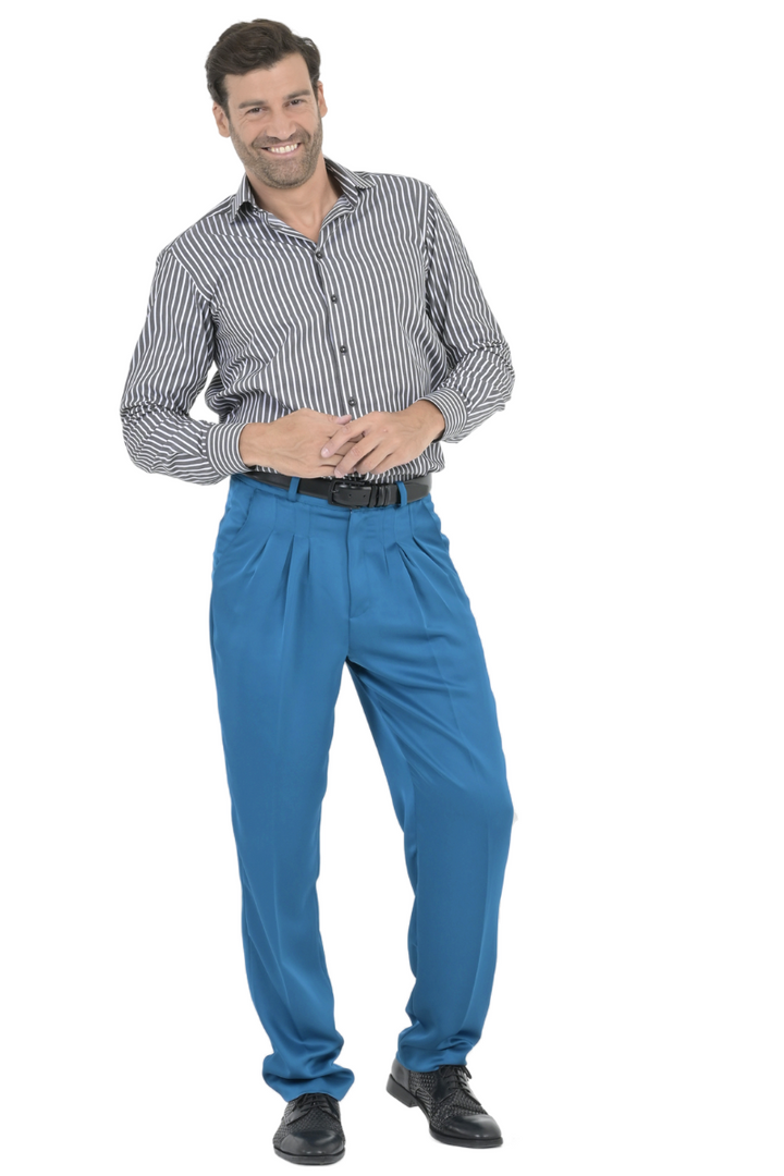 Satin Men's Tango Pants With Three Pleats