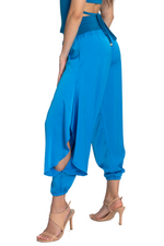 Load image into Gallery viewer, Satin Tango Pants With Ruffled Slits

