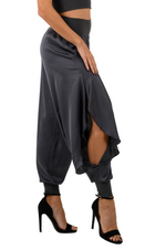 Load image into Gallery viewer, Satin Pants With Slits And Ankle Cuffs
