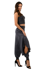 Load image into Gallery viewer, Satin Pants With Slits And Ankle Cuffs
