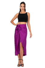 Load image into Gallery viewer, Satin Curved Wrap Dance Skirt
