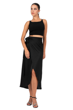 Load image into Gallery viewer, Satin Curved Wrap Dance Skirt

