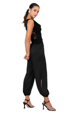 Load image into Gallery viewer, Satin Babucha Gathered Tango Pants With Slits
