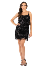 Load image into Gallery viewer, Sequin Fringed Mini Party Dress