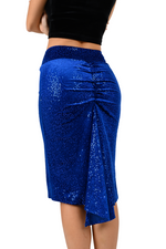 Load image into Gallery viewer, Electric Blue Sequin Velvet Fishtail Skirt
