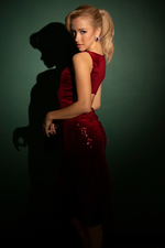 Load image into Gallery viewer, Sequin Velvet Keyhole Back Fishtail Dress