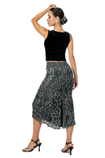 Load image into Gallery viewer, Sequin Snake Print Tango Skirt With Center Back Slit
