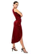Load image into Gallery viewer, Sequin Velvet Tango Skirt With Curved Front Slit