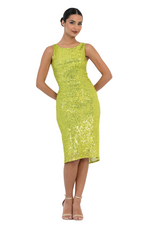 Load image into Gallery viewer, Sequinned Fishtail Tango Dress With Keyhole Back
