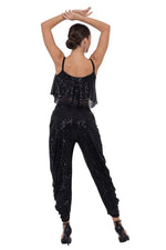 Load image into Gallery viewer, Sequinned Harem Style Tango Pants With Gathers
