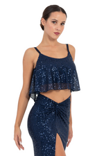 Load image into Gallery viewer, Sequinned Loose Crop Top