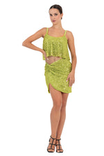 Load image into Gallery viewer, Sequinned Twist Knot Mini Skirt