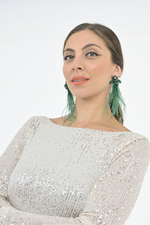 Load image into Gallery viewer, Seraphine Emerald Tango Earrings
