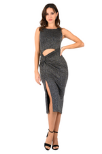 Load image into Gallery viewer, Shimmering Cutout Knot Detail Tango Dress
