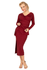 Load image into Gallery viewer, Shimmering Peplum Tango Skirt