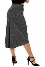 Load image into Gallery viewer, Silver Shimmering Tango Skirt With Back Slit
