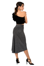 Load image into Gallery viewer, Silver Shimmering Tango Skirt With Back Slit
