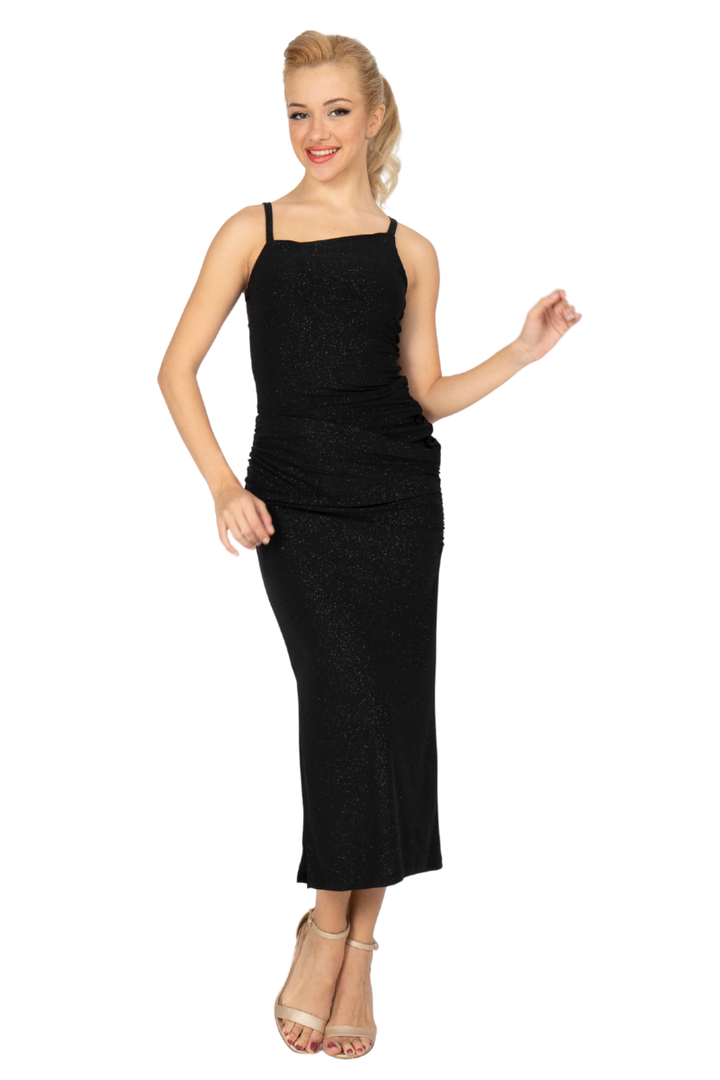 Shimmering Top With Asymmetric Neckline