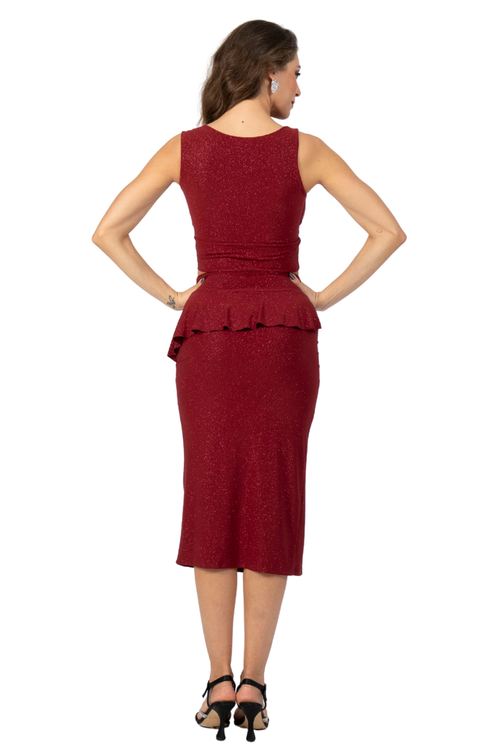 Shimmering Crop Top With Decorative Detail