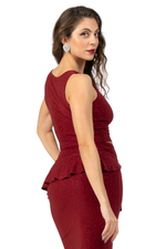 Load image into Gallery viewer, Shimmering Crop Top With Decorative Detail