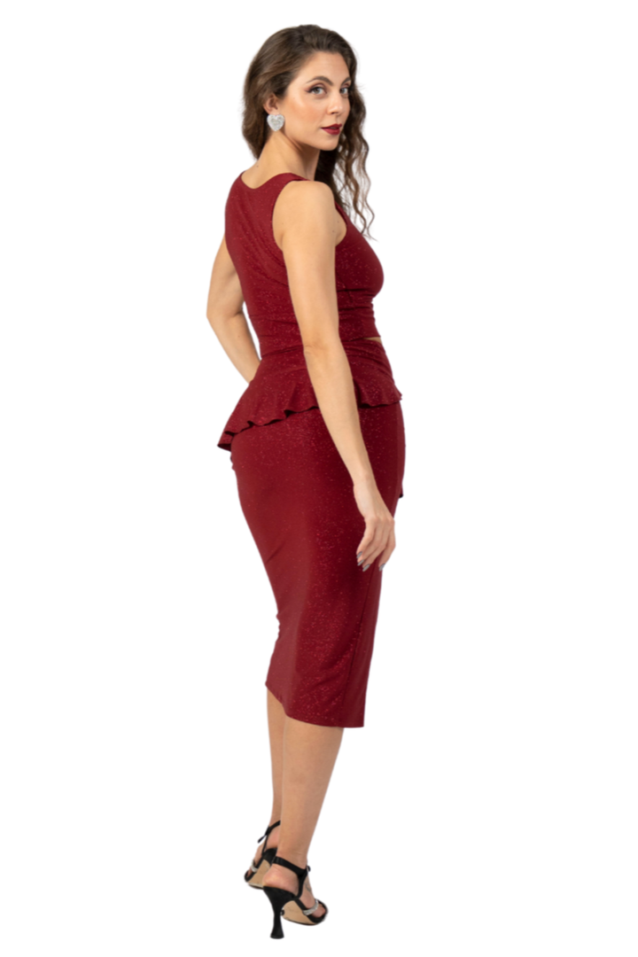 Shimmering Crop Top With Decorative Detail