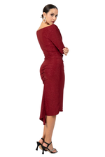 Load image into Gallery viewer, Shimmering Draped Neckline Long Sleeve Top